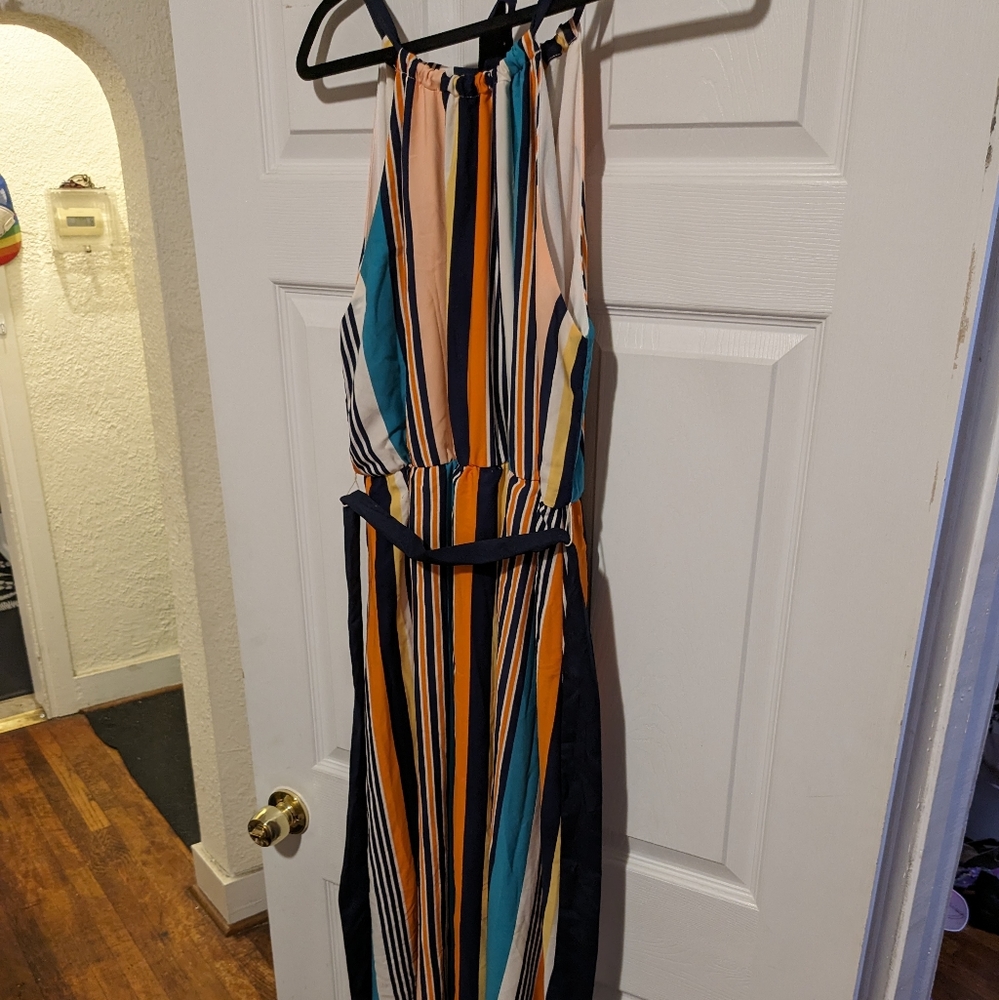Modcloth dress yellow star striped maxi dress
